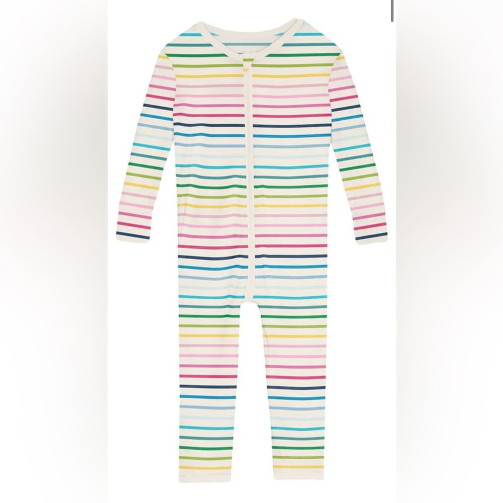 Kickee Colorful Striped Footie Baby One Piece 6-9 Months